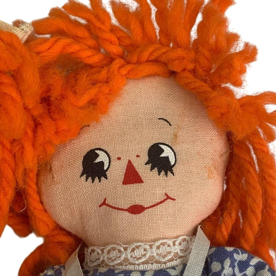 Vintage 1977 Raggedy Ann &amp; Andy Hallmark Cards Small Cloth Yarn Hair Dolls
