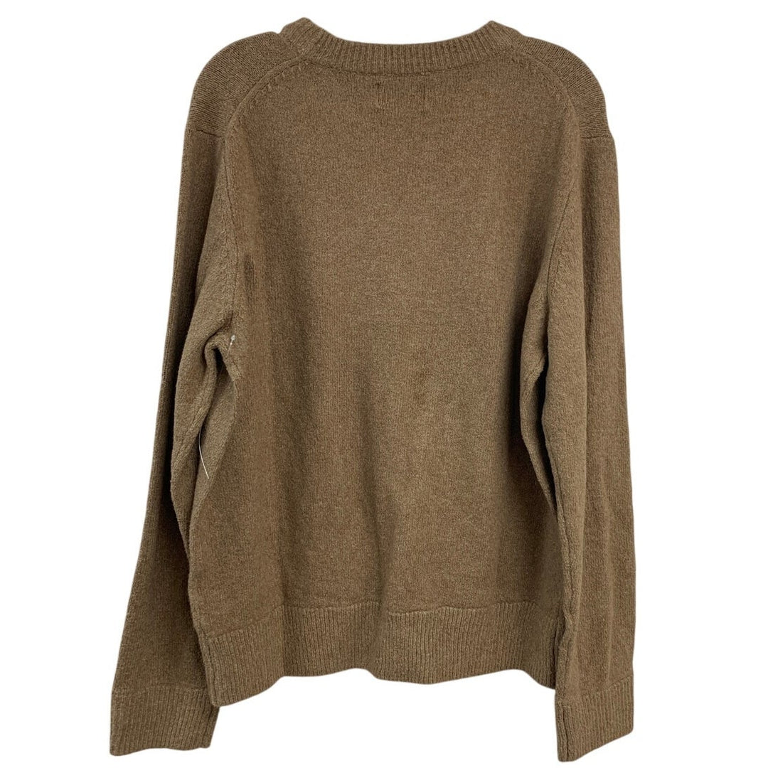 New American Eagle Womens Medium Camel Brown Long Sleeve Crew Neck Knit Sweater