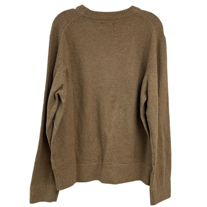 New American Eagle Womens Medium Camel Brown Long Sleeve Crew Neck Knit Sweater