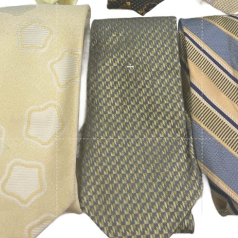 Lot of 6 Gold Blue Yellow Paisley Floral Solid Vintage and Modern Mens Neck Ties