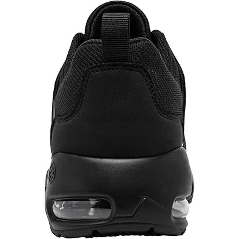 Larnmern Mens Size 8.5 Black Lace Up Air Cushoned Non Slip Work Sneaker Shoes
