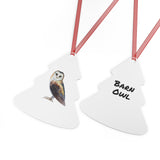 Woodland Barn Owl Metal Ornament, Holiday Decor, Bird Lover Gift, Nature Decoration, Christmas Tree Ornament, Home Decor