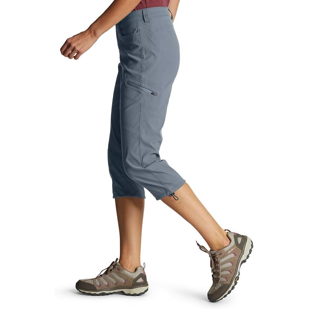 New Eddie Bauer Womens Size 18 Graphite Blue UPF 50+ Guide Capri Pants