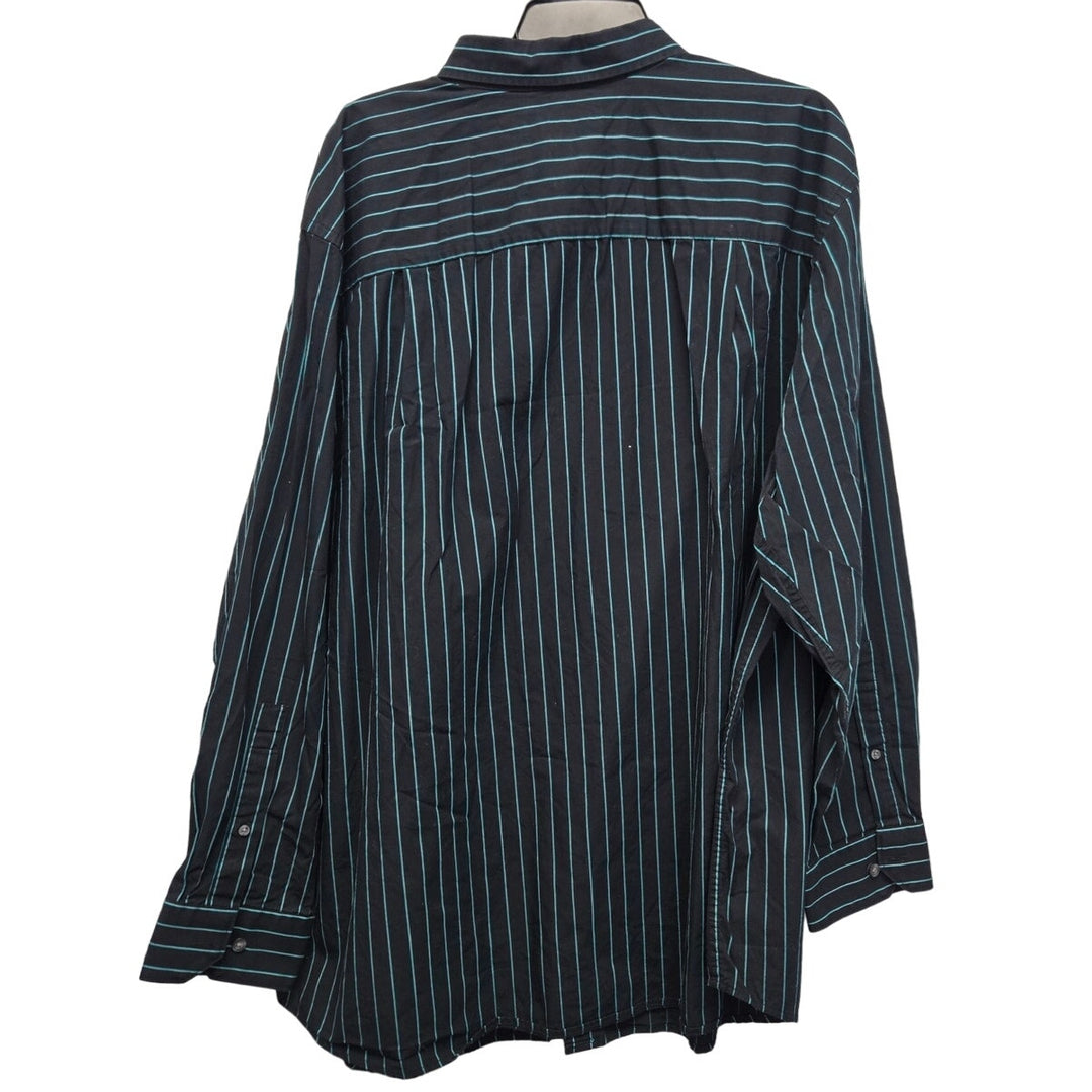Synrgy Mens 2XL 100% Cotton Pin Striped Long Sleeve Button Up Shirt