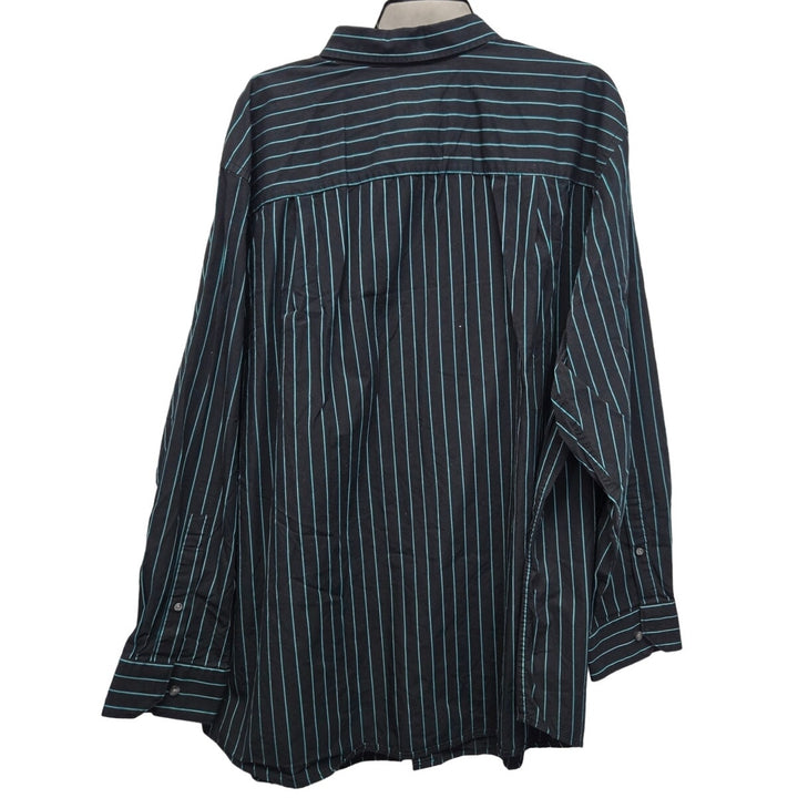 Synrgy Mens 2XL 100% Cotton Pin Striped Long Sleeve Button Up Shirt