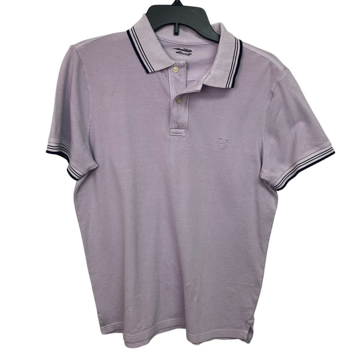 2 New American Eagle Mens Medium Slim Fit Collared Short Sleeve Polo Shirts