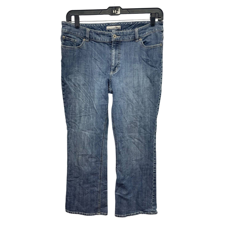 Chicos Platinum Size 2.5 Short Large 14 Stretch Cotton Straight Leg Denim Jeans