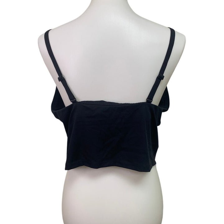 New American Eagle Womens XXL Black Thin Strap Padded Shelf Bra Cropped Swim Top