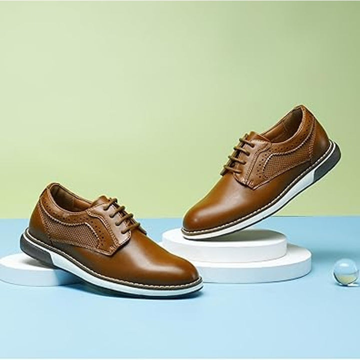 Bruno Marc Big Kid Boys Size 4 Brown Lace Up Dress Oxford Comfort Uniform Shoes
