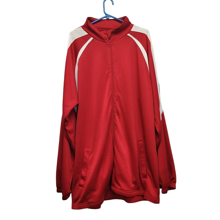 EastBay Mens 3XL Polyester Side Striped Full Zip Long Sleeve Athletic Jacket