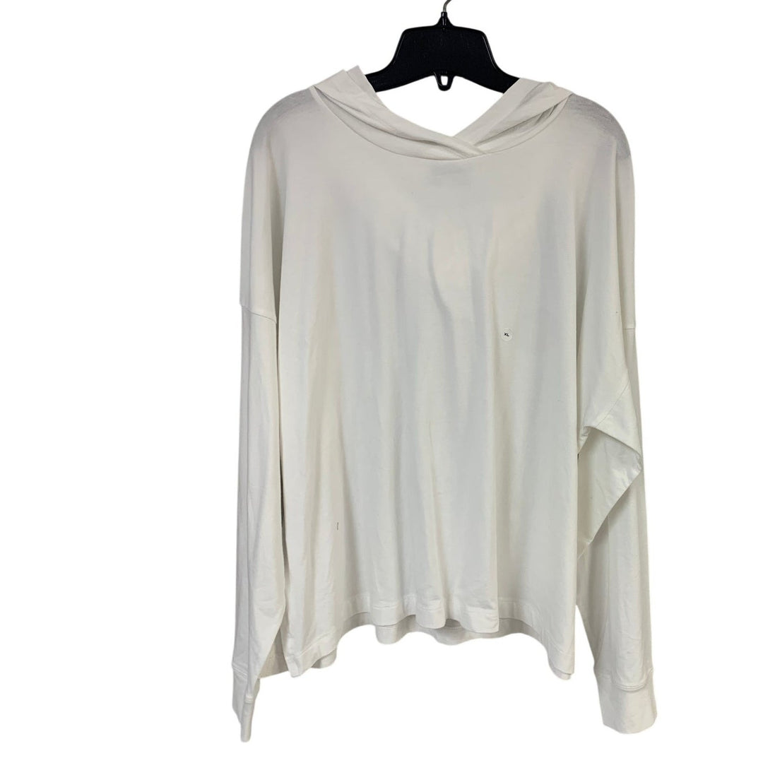 2 New Eddie Bauer Womens XL White Plum Perfect Pointelle Shirt Tempo Hoodie Tops