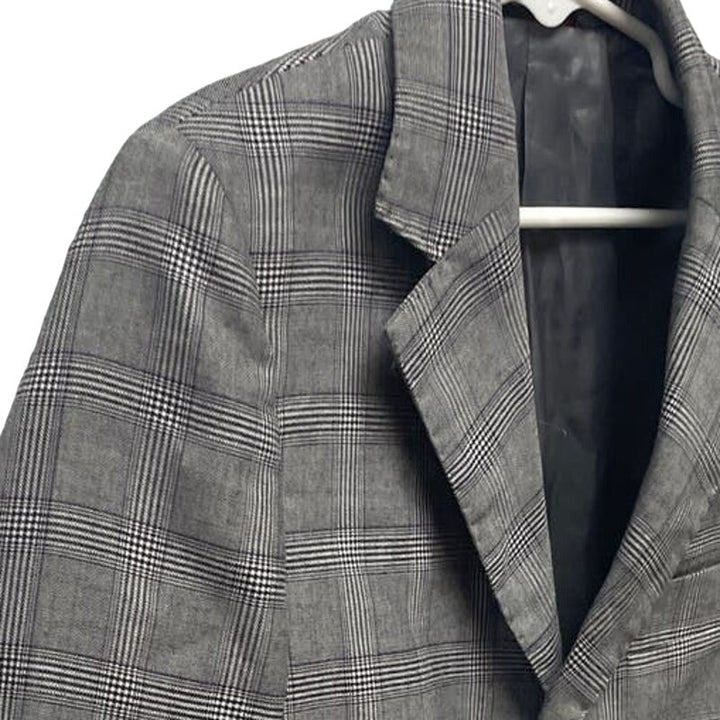James Morgan Boys Size 5 Plaid Two-Button Plaid Wedding Formal Blazer Jacket