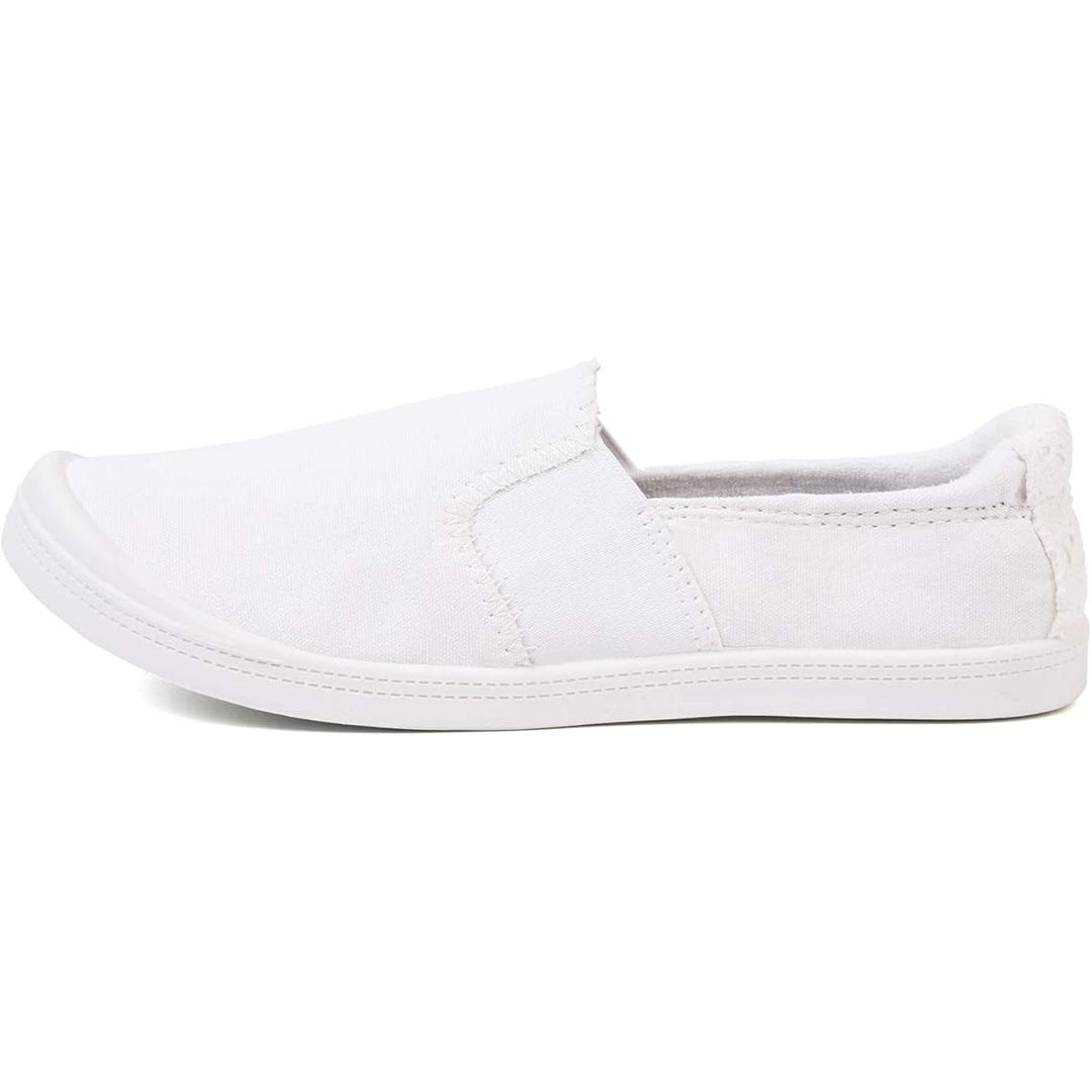 Funky Monkey Womens Size 7 White Canvas Crochet Heel Flat Low Top Sneaker Shoes