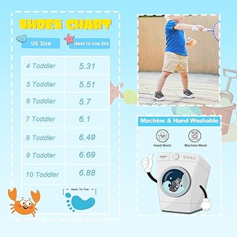 JoinFree Toddler Boys Size 5.5 Gray Sandals Latch &amp; Hook Close Water Shoes