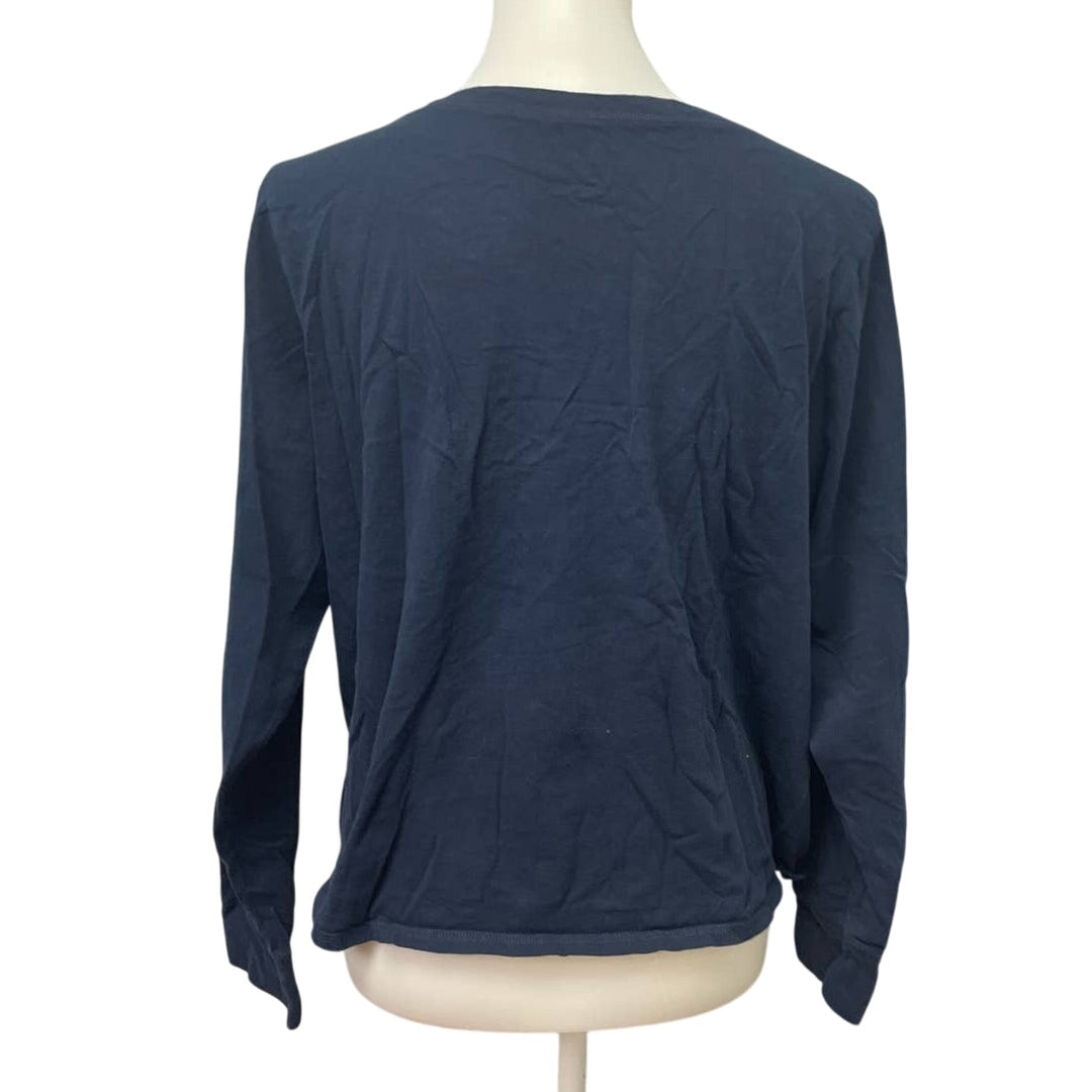 Hollister Womens Large Long Sleeve Crew Neck Cotton Sleep Wear Tee Shirt