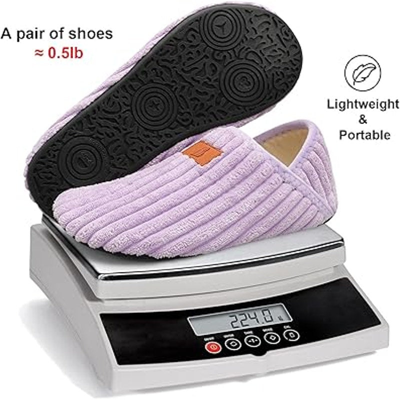 Womens Size 5 Purple Textured Fabric Lightweight Anti Skid House Slipper Shoes