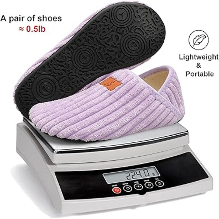 Womens Size 5 Purple Textured Fabric Lightweight Anti Skid House Slipper Shoes