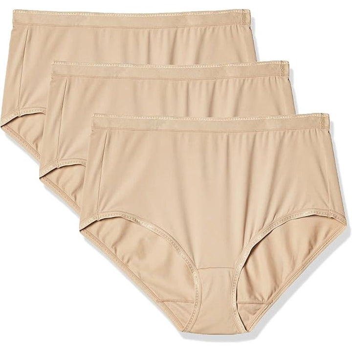 New 3-Pack Vanity Fair Womens Size 10 Tan Comfort Where It Counts Briefs