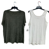 2 Cato Fashion Bug Womens 1X 18/20W Ribbed Tank Top Faith Short Sleeve Tee Shirt