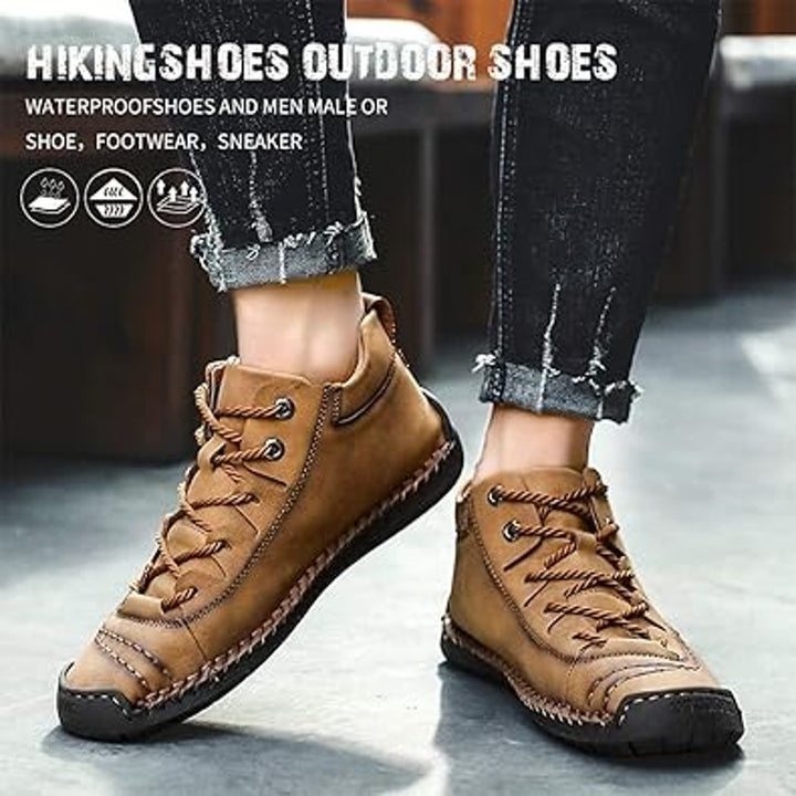 Alcubieree Mens Size 11 Brown Faux Leather Lace Up Ankle Chukka Anti Slip Boots