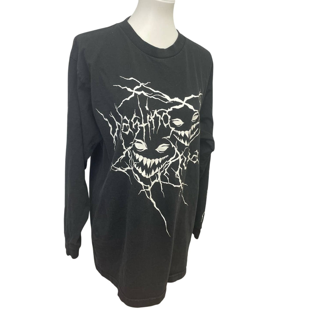 Bokeh Mens Large Wasting Away Cheshire Goblin Face Long Sleeve PolyCotton Tee