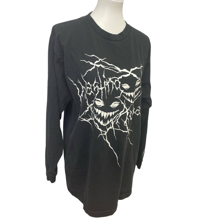 Bokeh Mens Large Wasting Away Cheshire Goblin Face Long Sleeve PolyCotton Tee