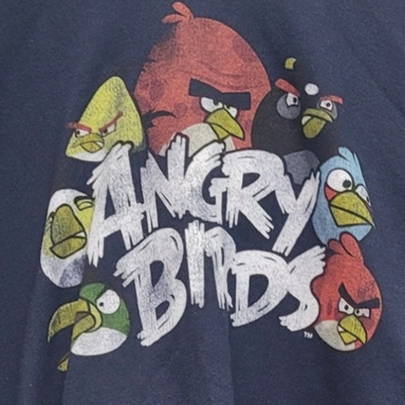 Angry Birds Mens XL Navy Blue PolyCotton Long Sleeve Hooded Sweatshirt Hoodie