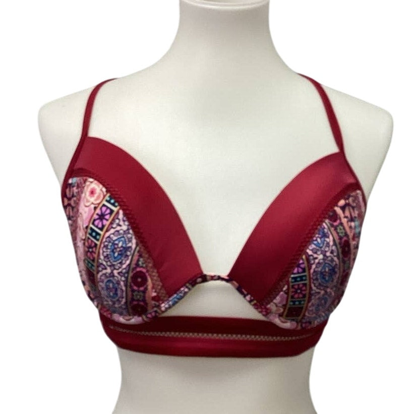 Shade &amp; Shore 36D Underwire Criss Cross Strap Nylon Blend Bikini Swim Top ONLY