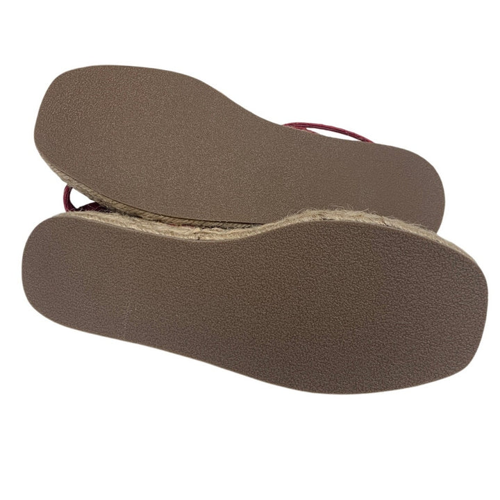 New American Eagle Womens US Size 8 Espadrille Ankle Wrap Faux Leather Sandals