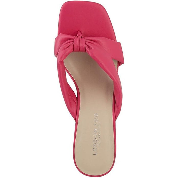 New London Fog Womens Size 7.5 Hot Pink Slide On Open Toe Louelle Dress Sandals