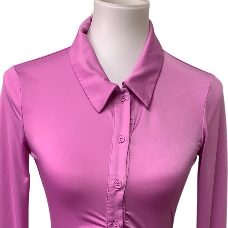New Wild Fable Juniors Small Long Sleeve Button Down Body Con Shirt Dress