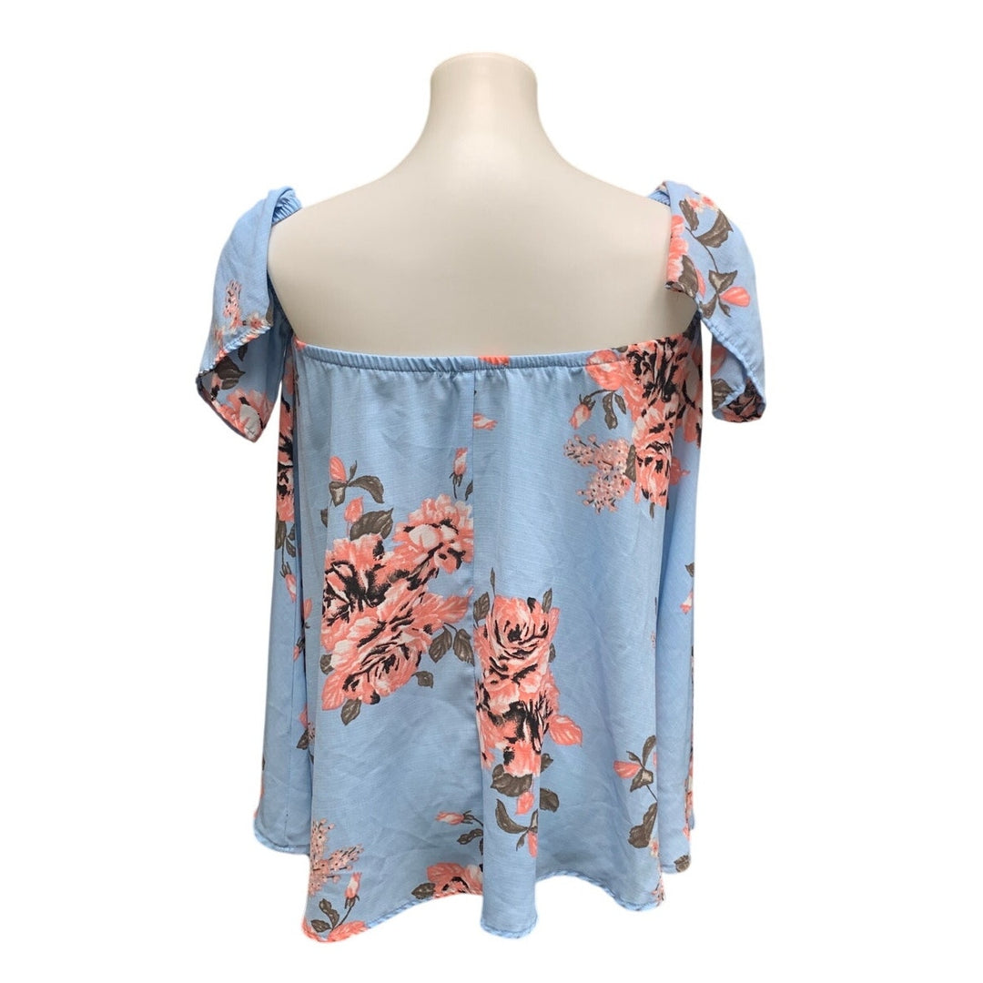 Million Bullpup Womens Large 100% Polyester Floral Off The Shoulder Top