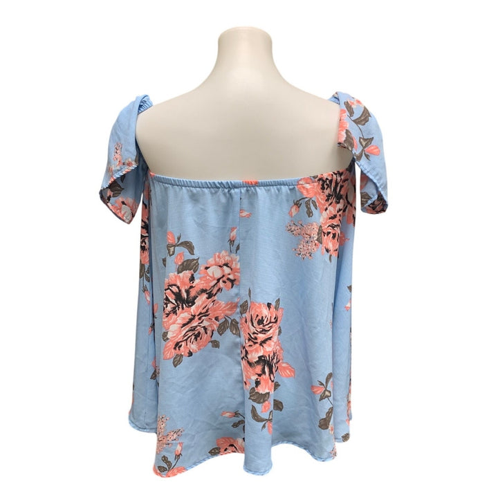 Million Bullpup Womens Large 100% Polyester Floral Off The Shoulder Top