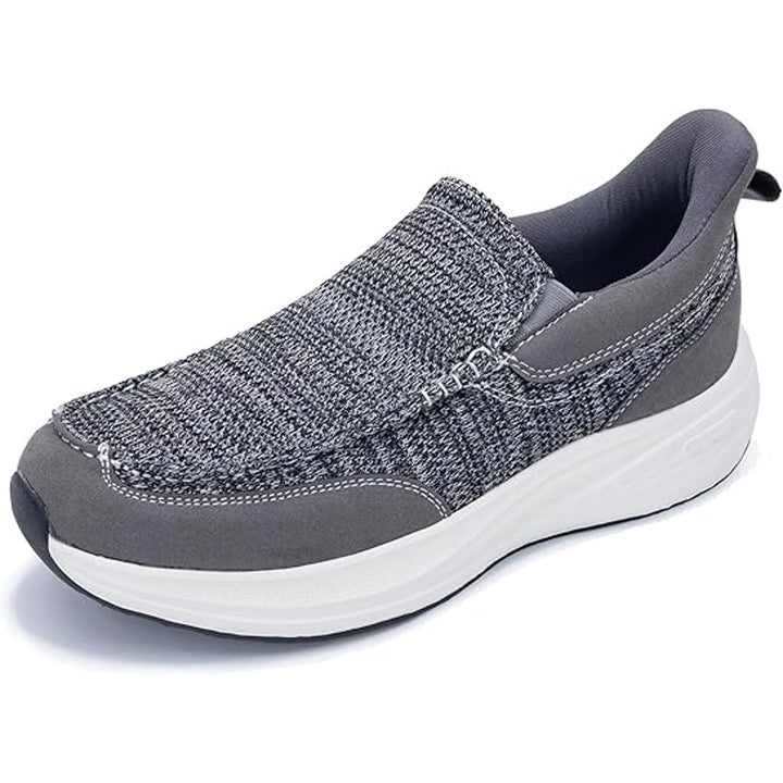 Mens Size 10.5 Gray Slip On Arch Support Walking Running Athletic Comfort Shoes