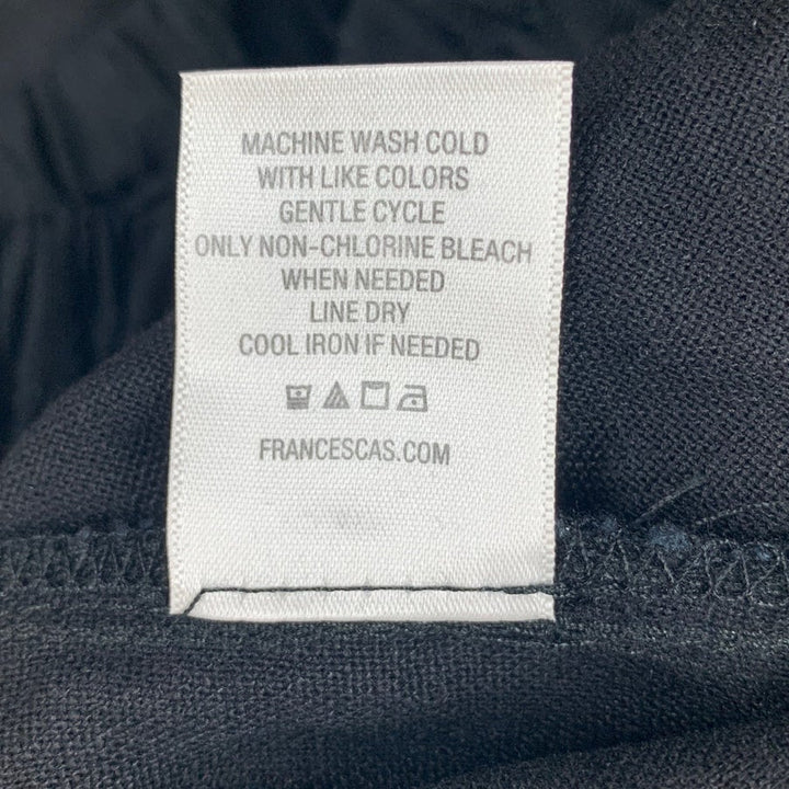 NWT New Francescas Blue Rain Womens Medium Black Front Tie Key Hole Jumpsuit