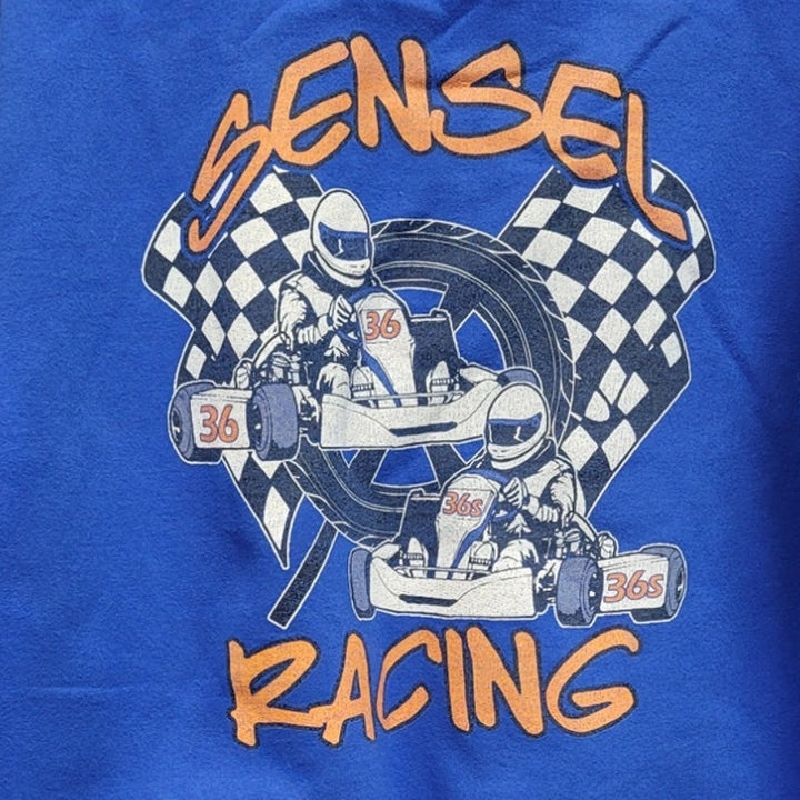 Sensel Racing Mens Small Long Sleeve Poly Cotton Hooded Sweatshirt Hoodie
