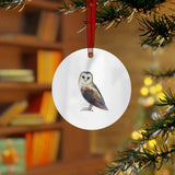 Woodland Barn Owl Metal Ornament, Holiday Decor, Bird Lover Gift, Nature Decoration, Christmas Tree Ornament, Home Decor