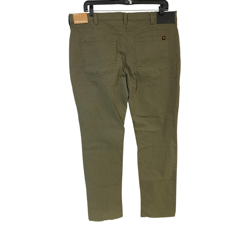 New Eddie Bauer Mens 40/36 Olive Green Classic Fit Stretch Cotton Mountain Jeans