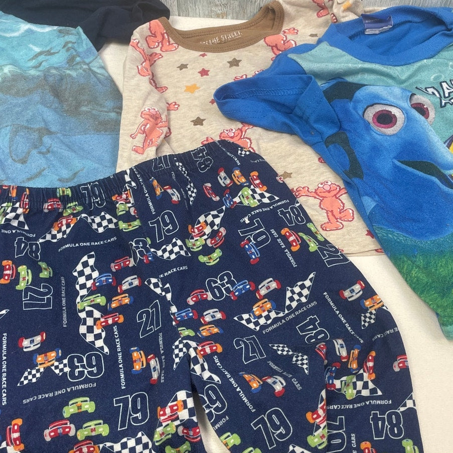 Lot of 6 Baby Boys 2T Paw Patrol Elmo Nemo Carters Lightweight PJs Pants Tops