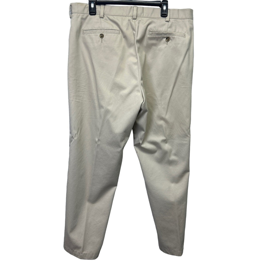 Lot of 2 George Mens 38 X 30 Brown Tan Casual Career Polyester Cotton Pants