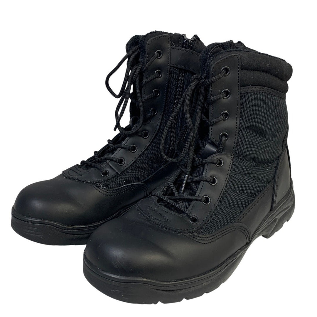 Nortiv 8 Mens Size 10.5 Black Boot Lace Up Round Toe Side Zip Outdoor Snow Boots