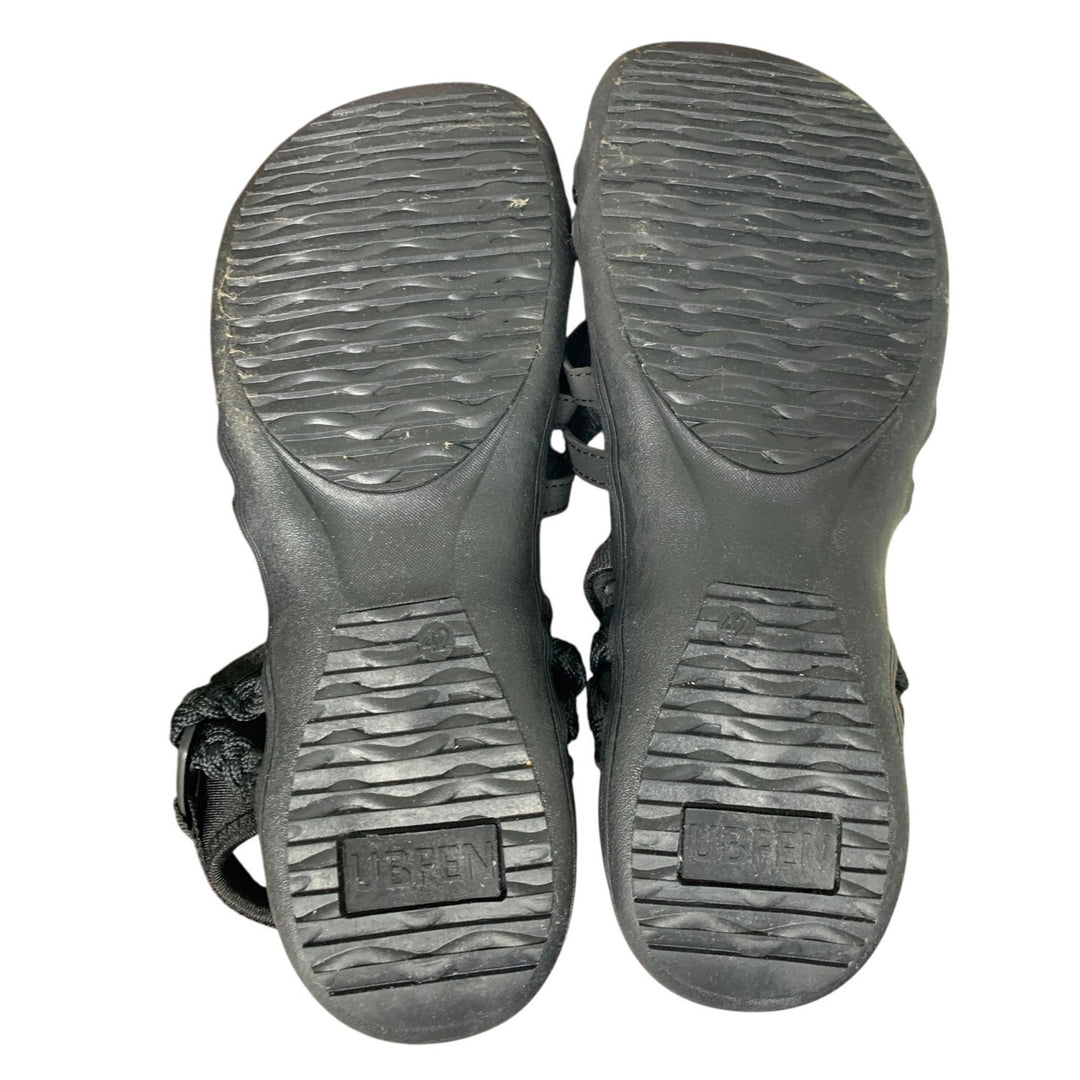 Ubfen Womens Size 11.5 Black Hook Loop Open Toe Strappy Comfort Hiking Sandals
