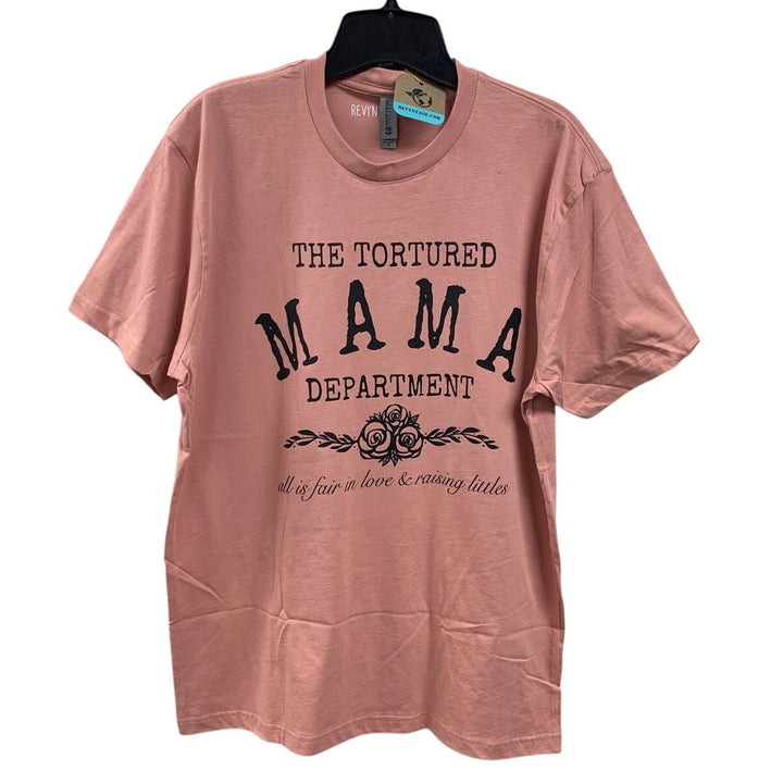 New Hand Printed Womens Medium The Tortured Mama Department Short Sleeve T Shirt