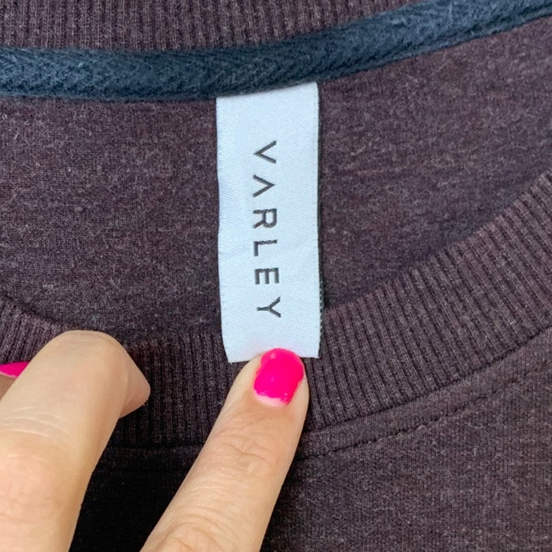 Varley Womens Large Purple PolyBlend Long Sleeve Crew Neck Pullover Knit Sweater