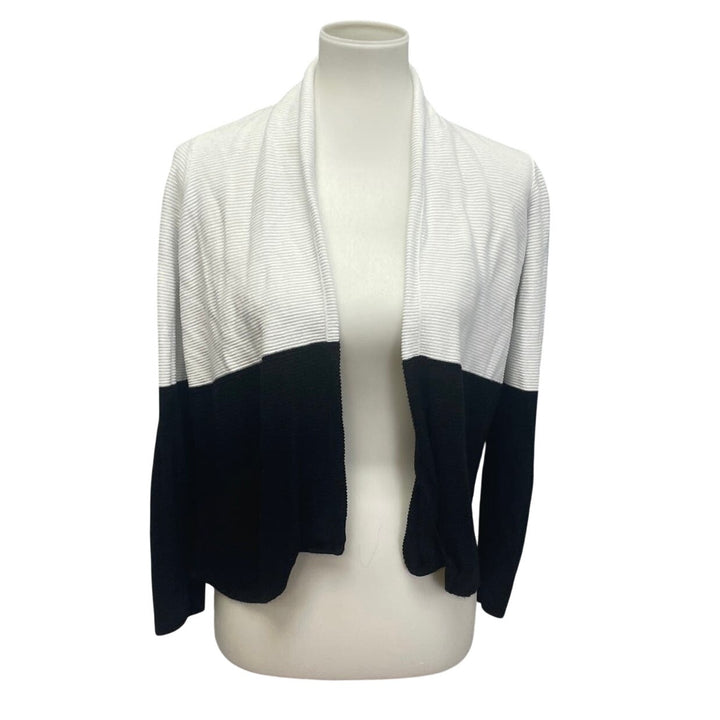 Cyrus Womens Large 100% Viscose Long Sleeve Color Block Open Cardigan Sweater