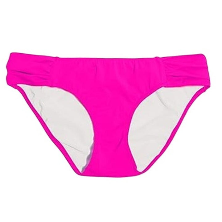 New Smart &amp; Sexy Womens Small Fuchia Swim Secret Side Ruched Bikini Bottoms