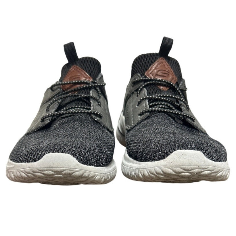 Skechers Mens Size 8 Black Gray Hands Free Swift Fit Memory Foam Athletic Shoes