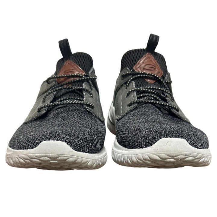Skechers Mens Size 8 Black Gray Hands Free Swift Fit Memory Foam Athletic Shoes