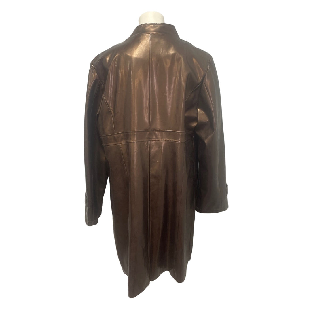 Bagatelle Womens XL Polyurethane Long Sleeve Waterproof Metallic Copper Raincoat