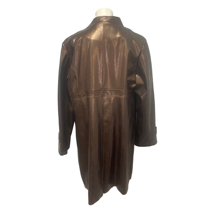 Bagatelle Womens XL Polyurethane Long Sleeve Waterproof Metallic Copper Raincoat